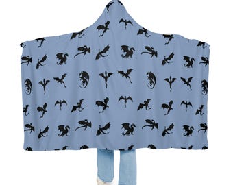 Dragon Hooded Blanket | Fantasy Hooded Blanket | Wearable Blanket | Snuggle Blanket | Hoodie Blanket |  Sherpa Blanket | Fleece Blanket