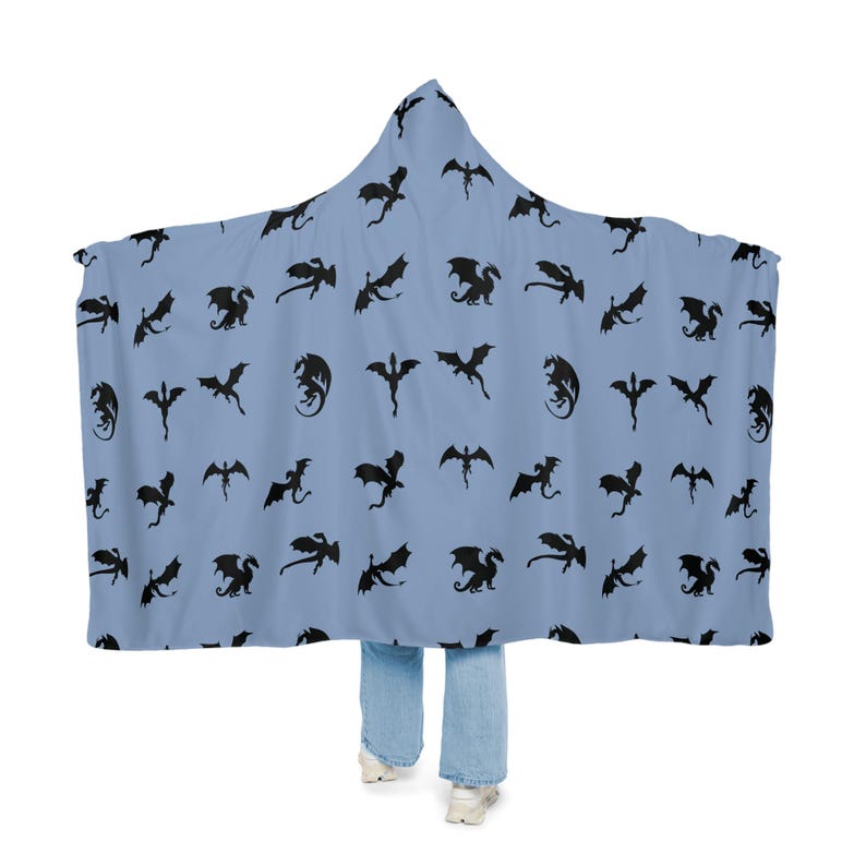 Dragon Hooded Blanket | Fantasy Hooded Blanket | Wearable Blanket | Snuggle Blanket | Hoodie Blanket | Sherpa Blanket | Fleece Blanket image 1