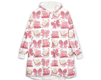 Manta con capucha de libros y lazos / Manta de lectura / Manta con capucha / Manta con capucha / Manta con capucha / Mercancía de lectura / Capa con capucha