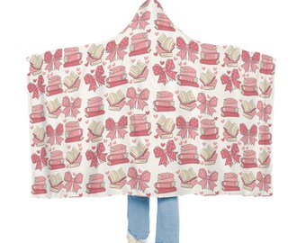 Manta con capucha para amantes de los libros / Manta de lectura / Manta para vestir / Manta con capucha / Manta para acurrucarse / Manta rosa / Manta de lectura