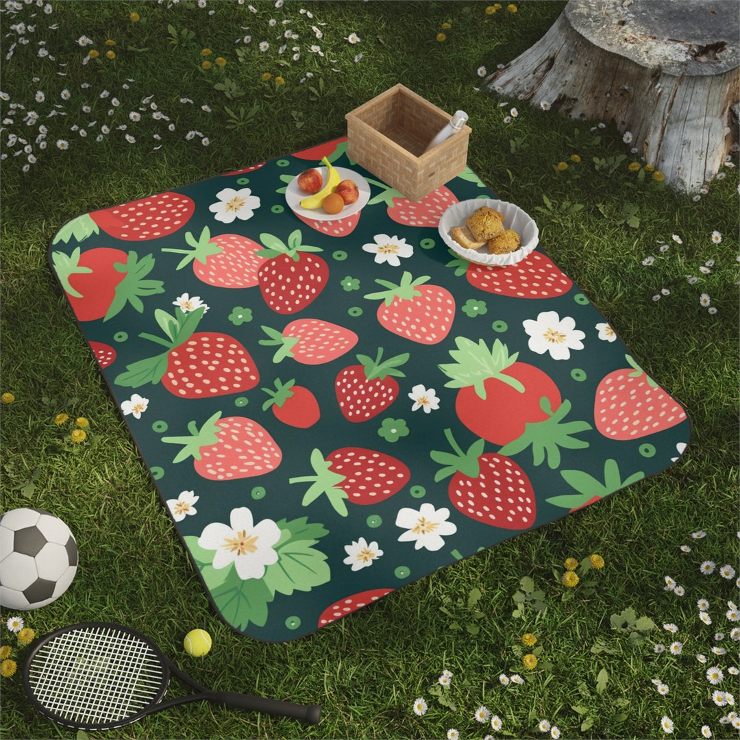 Strawberry Picnic Blanket Picnic Blanket Summer Blanket Outdoor Blanket