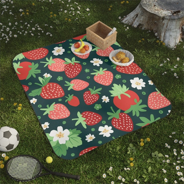 Strawberry Picnic Blanket | Picnic Blanket | Summer Blanket | Outdoor Blanket | Beach Blanket | Camping Blanket | Picnic Mat