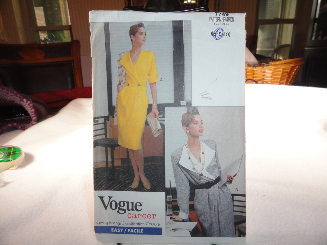 Vogue Pattern 7749 Career Easy Sew Misses Dress Sizes 6 - 10 (some ...
