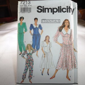 Vintage Simplicity Pattern 7213 Women&#39;s Dress and Jumpsuit sizes 6 - 14 Free Gift Included