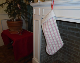 Quilted Christmas Stocking, Hand Made