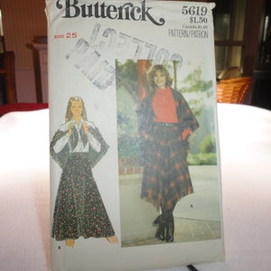 Butterick Pattern 5619 Misses Shawl and Skirts, Size - 25&quot; Waist/34.5&quot; Hips, includes free gift