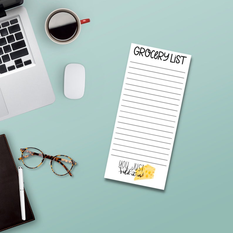 Notepad Stationary Notepad Grocery List Just Fold It Etsy