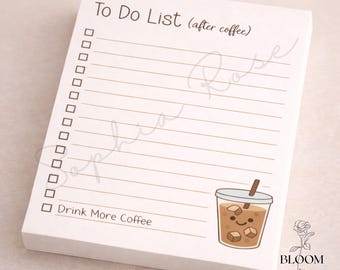 Coffee Lover To Do List Notepad | 5x7 Funny Desk Pad