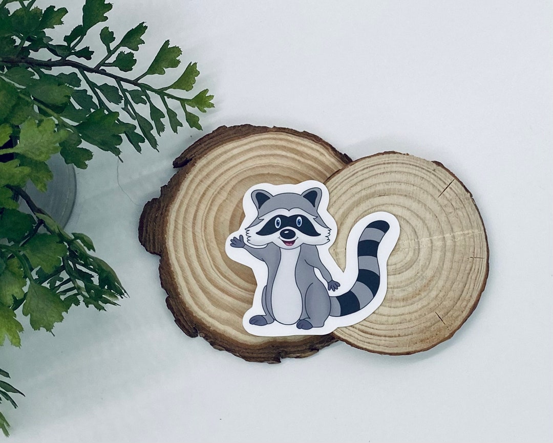 Cute Raccoon Sticker: Playful Woodland Animal Decal - Etsy