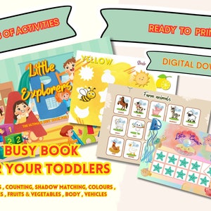 Busy book for toddlers , Kids Quiet book , Busy book printable