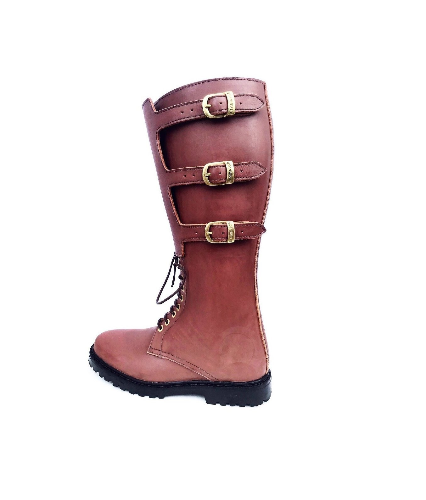WW2 Lace Up Buckle Strap Boots Motorcycle Classic Men's