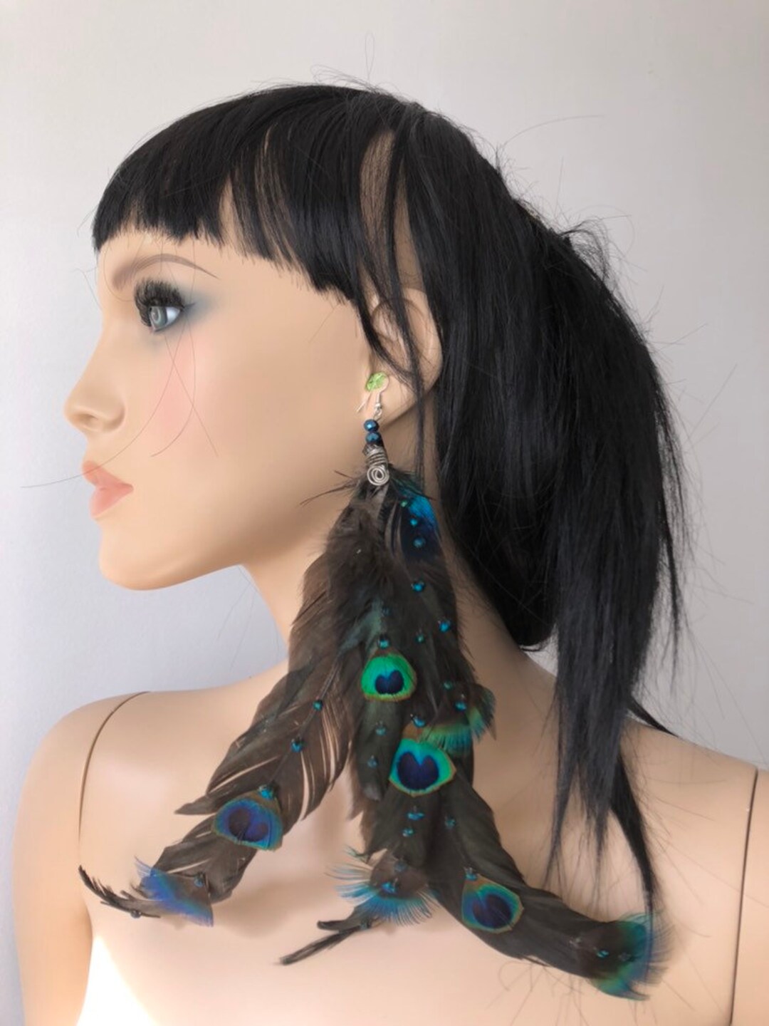 100 Cruelty Free Peacock Feather Long Black Rooster Feather Etsy