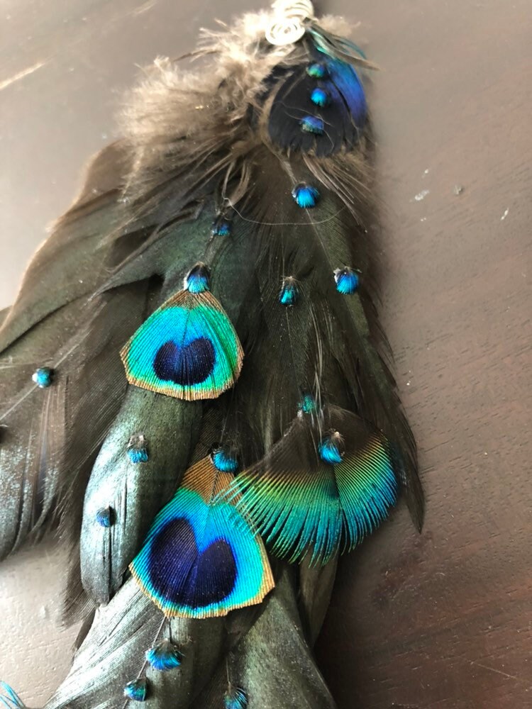 100 Cruelty Free Peacock Feather Long Black Rooster Feather Etsy