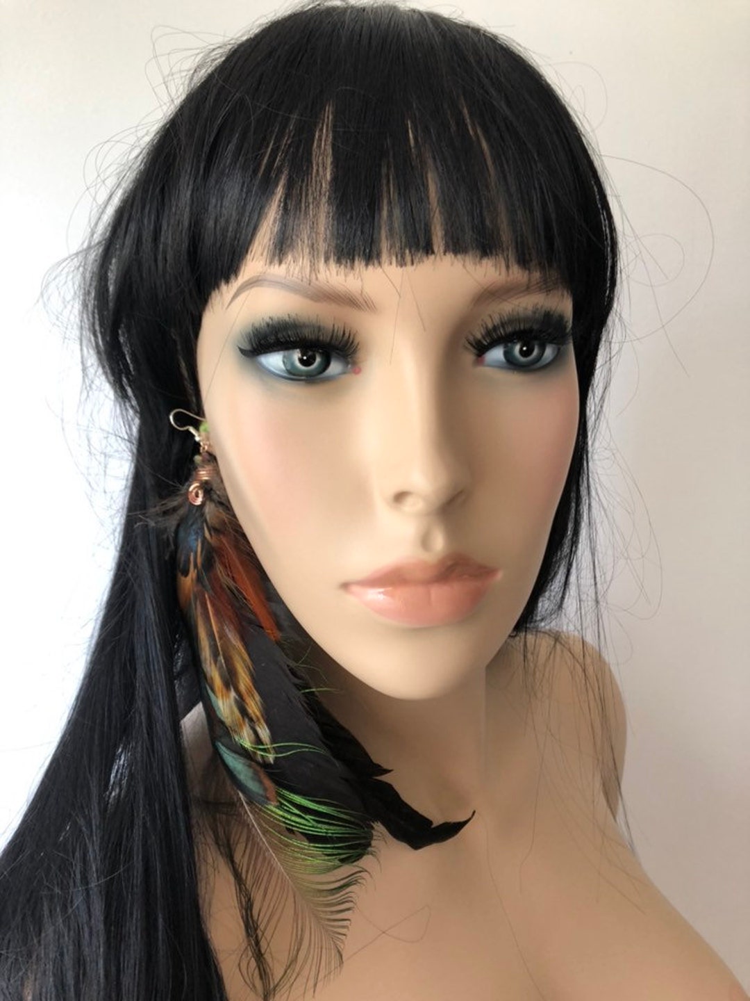 100 Cruelty Free Peacock Black Rooster Feathers. Orange Etsy