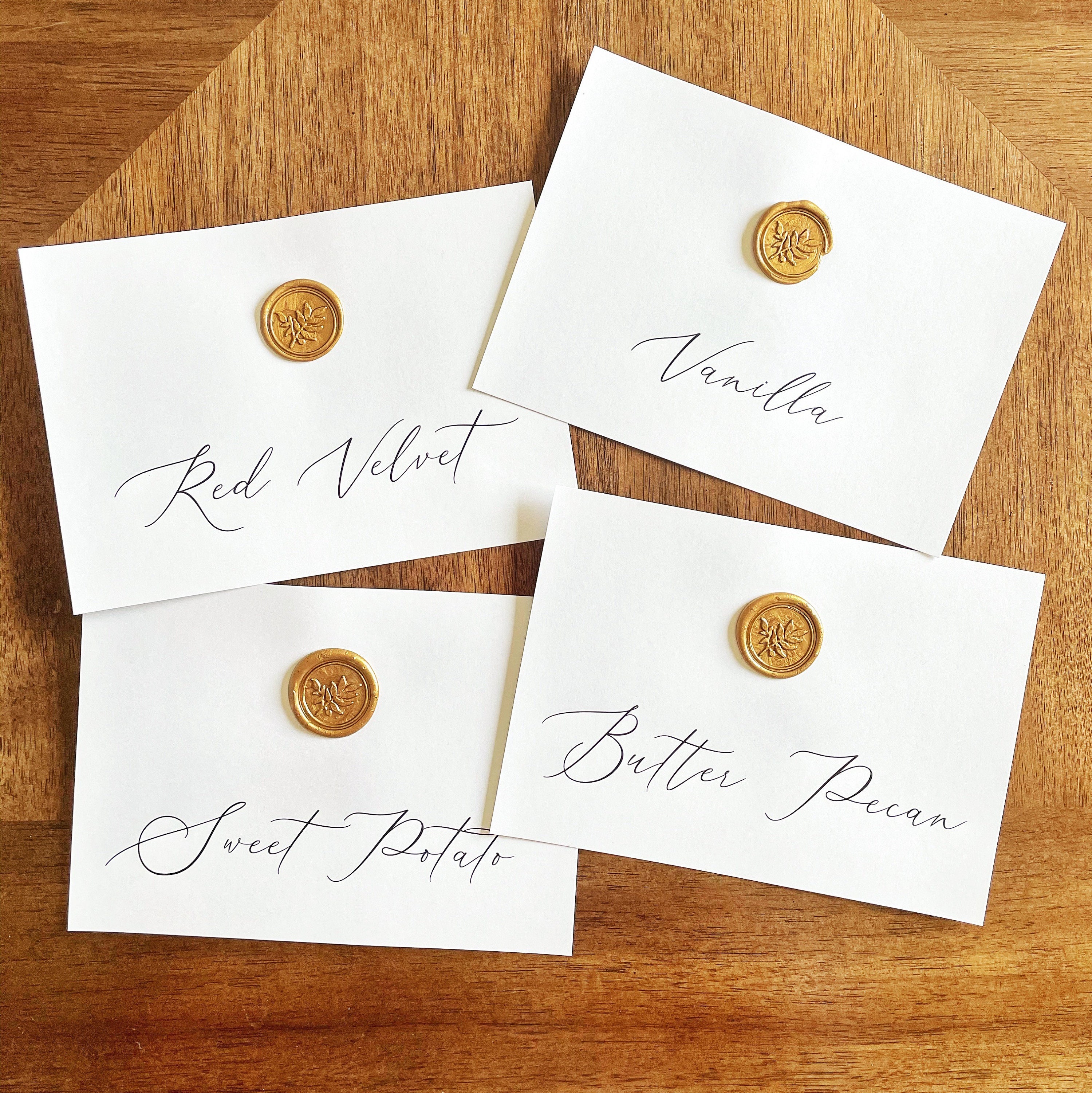 Modern Wedding Dessert Cards with Wax Seal Dessert Label Etsy