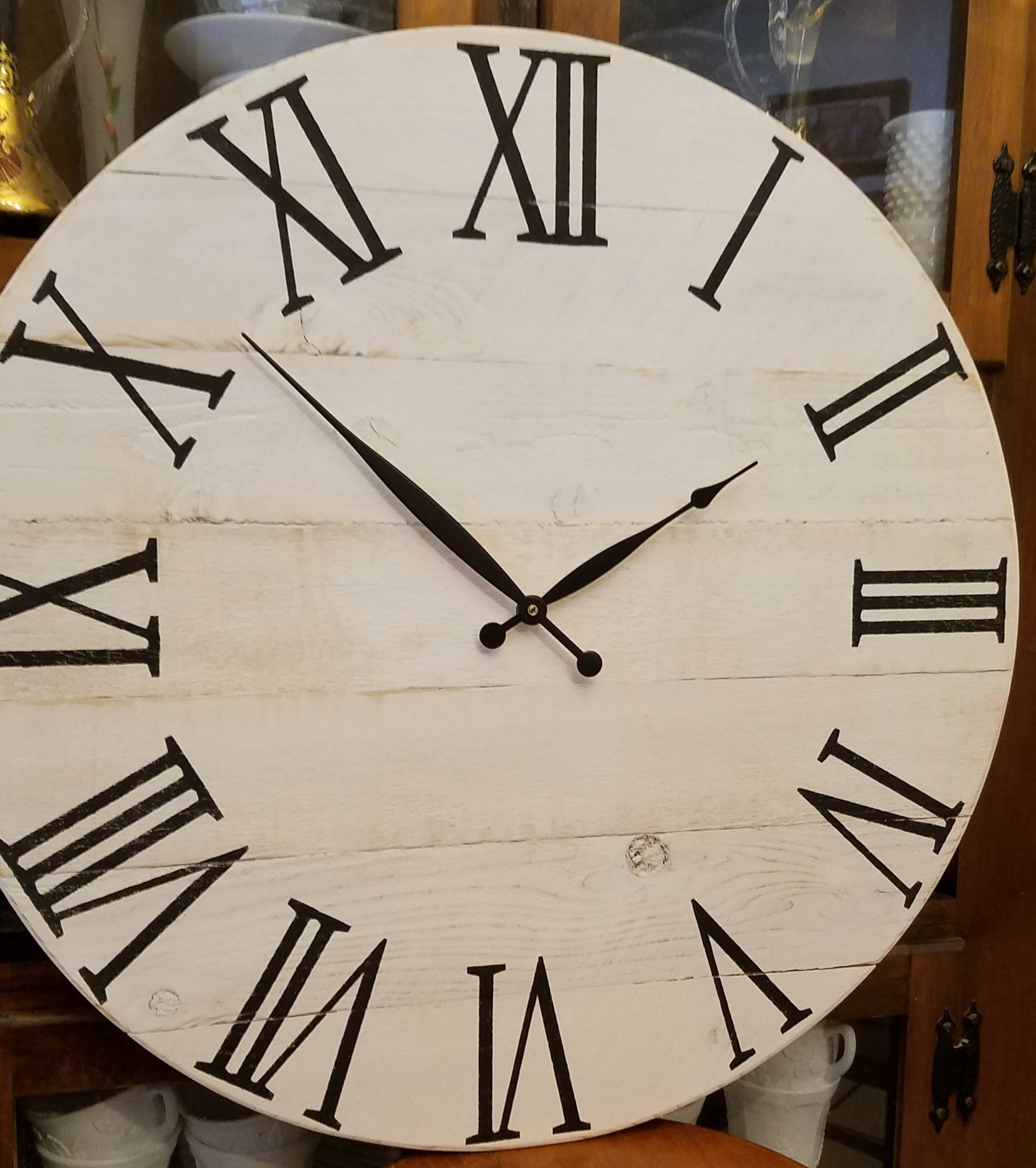 24 Inch White Farmhouse Clock Etsy