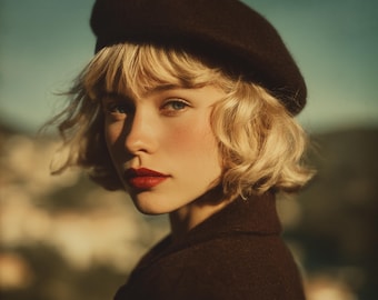 Classic Wool Beret - Dark Brown Winter Hats for Women