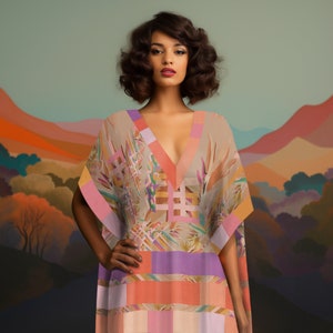 Bird of Paradise | Tunic Dress | 100% Silk | Kaftan for Women | Silk Dress | Boho Dress | Summer Bohemian Clothing | Bohemian Clothes