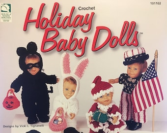 Brand New Vintage Booklet - Crochet HOLIDAY BABY DOLLS