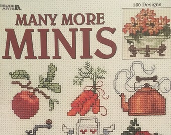 Many More Minis by Jorja Hernandez - Brand New Vintage booklet with 160 miniature designs to cross stitch - Leisure Arts #3085 -RARE find!