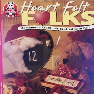 フェルト クリエーションズ クラフト ブック - タミ ラッド著「Heart Felt Folks」 - 新品 ビンテージ - 希少品!