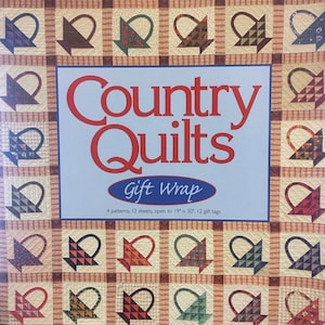 12 vellen ambachtelijke cadeaupapier - landelijke quilts - 12 cadeaukaartjes incl - handige boekvorm - decoupage, origami, dozen maken, boekbinden, enz
