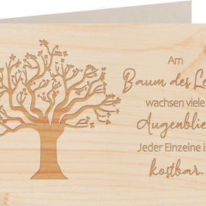 myZirbe Holzkarte - BAUM DES LEBENS - 100% handmade in Österreich - Postkarte, Geschenkkarte, Grußkarte, Klappkarte, Karte, Einladung