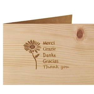Holzgrußkarte - DANKE - 100% handmade in Österreich - Postkarte, Geschenkkarte, Grußkarte, Klappkarte, Karte, Einladung