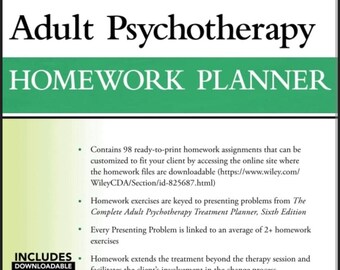 Adult Psychotherapy Homework Planner, Sixth Edition.  ( Digital Copy only )