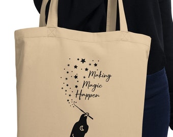 Eco Friendly / Reusable Tote Bag / Magick Grocery Bag /Making Magic Happen Raven