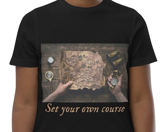Youth Set Your Own Course jersey t-shirt / Nautical theme shirt / Map tee