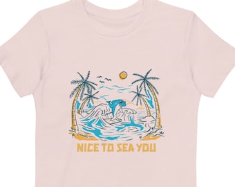 Organic Cotton Kids tee / Sea and Surf t-shirt / Beach shirt / Unisex kids clothes
