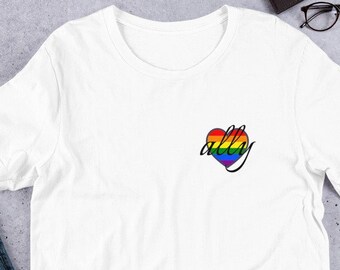Short-sleeve unisex LBGTQ+ "ally' t-shirt