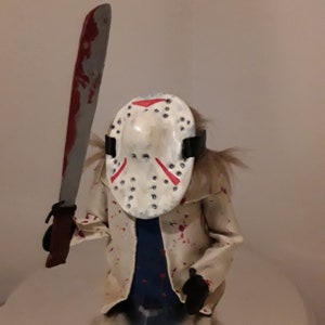 Friday the 13th / Jason Vorhees inspired machete killer gnome / Horror gnome decor