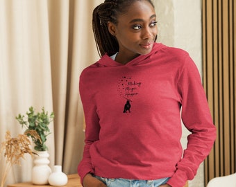 Make Magic Happen Unisex Hooded long-sleeve jersey / Witchy hoodie shirt / Raven / Crow Wand/ Shirt