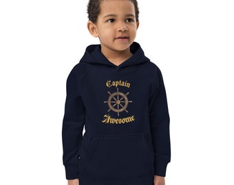 Captain Awesome Kids Hoodie: Organic Cotton Blend, Lined Hood