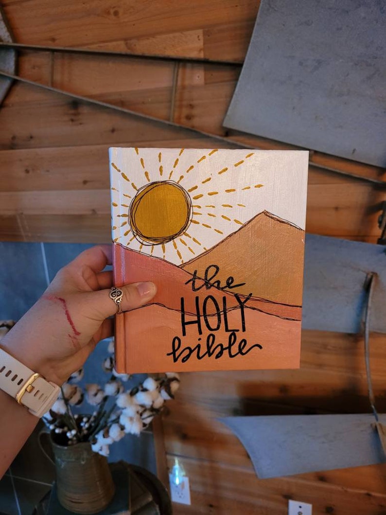 Hand Painted ESV Single Column Journaling Bible Andi Design