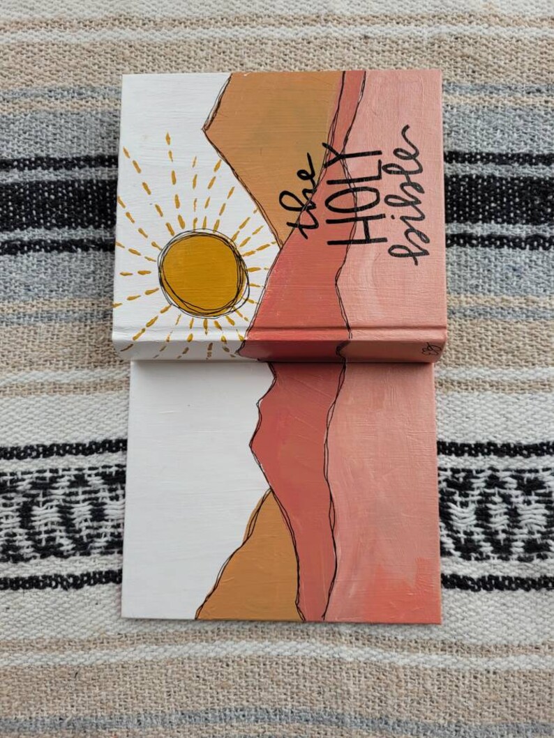 Hand Painted ESV Single Column Journaling Bible Andi Design