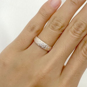 14K Vintage Diamond Wedding Band / Diamond Promise Ring / Diamond Wide Band / Diamond Wedding Ring / Unique Diamond Band / Wedding Ring