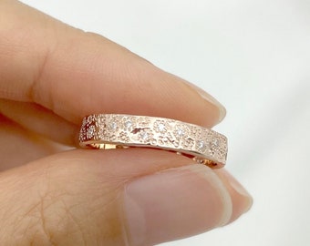 14K Vintage Diamond Wedding Band / Diamond Ring / Diamond Hammered Band / Diamond Simple Band / Hammered Band / Rose Gold / Promise Ring