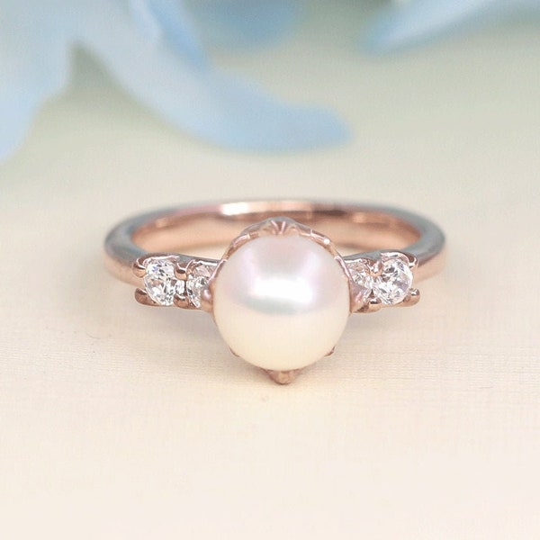 Pearl Wedding Ring - Etsy