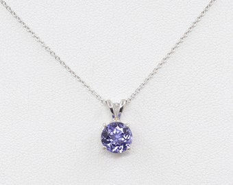 14K 1.3CT Tanzanite Solitaire Necklace / Tanzanite Necklace / Solitaire Necklace / Tanzanite Pendant / Everyday Necklace / White Gold