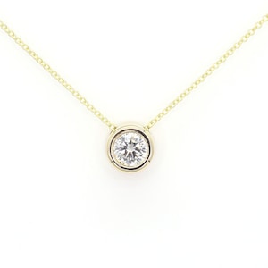 0.5ct Diamond Bezel Necklace / 14k Solid Gold Necklace / Lab Grown Diamond Necklace / Bezel Set Necklace / Dainty Diamond Solitaire Necklace