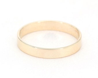 14k Gold Ring / Rose Gold Band / 3.0mm Gold Band / Gold Wedding Band / Flat Gold Ring / 14k White Gold Ring / Stackable Ring / Plain Band