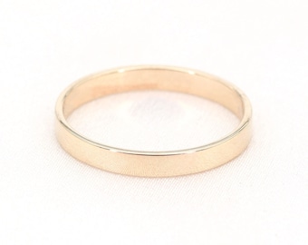 2.5MM 14k Rose Gold Band / 14k Gold Wedding Band / Flat Gold Ring / 14k White Gold Ring / Stackable Ring / Plain Band Wedding Ring.