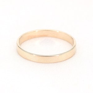 2.5MM 14k Rose Gold Band / 14k Gold Wedding Band / Flat Gold Ring / 14k White Gold Ring / Stackable Ring / Plain Band Wedding Ring.