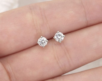 0.50ct (pair) 14K Gold Diamond Stud Earring / Lab Diamond Earring / Dainty Earring / Lab Grown Diamond Earring / 14K White Gold Earrings