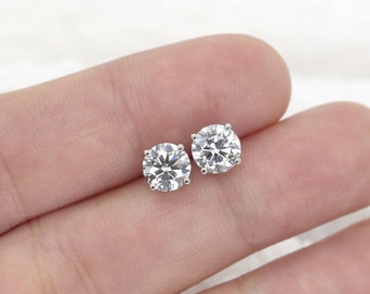 1.5ct (pair) 14K Gold Diamond Stud Earring / Lab Diamond Earring / Dainty Earring / Lab Grown Diamond Earring / 14K White Gold Earrings