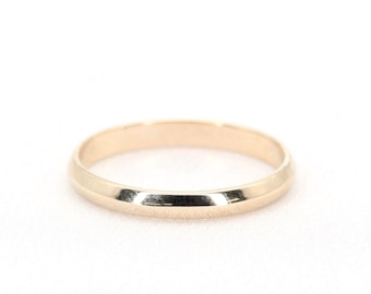 14k Gold Knife Edge Band: Handmade Stacking Ring (2.5MM)