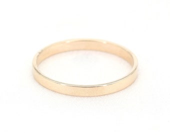 14k Flat Band / 2.0MM Real Gold Band / Flat Wedding Band / Midi Ring / Bridal Ring / Stack Ring / Birthday Gift / Everyday Ring / Mom Gift